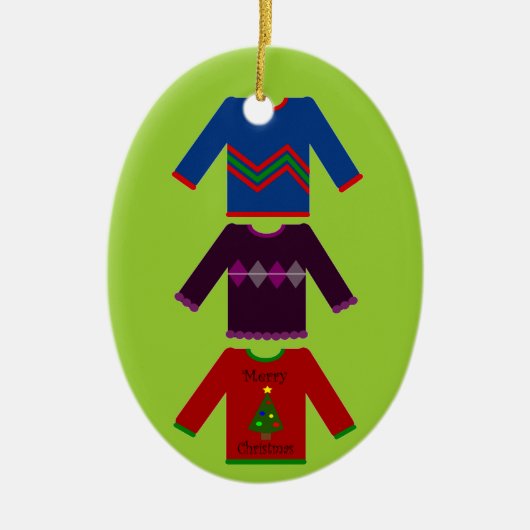 Ugly KerstSweater Trio Keramisch Ornament (Voorkant)