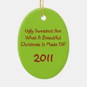 Ugly KerstSweater Trio Keramisch Ornament (Achterkant)