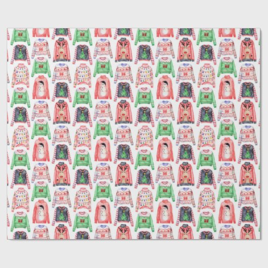 Ugly KerstSweaters Pattern Cadeaupapier (Vlak)