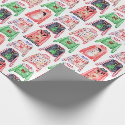 Ugly KerstSweaters Pattern Cadeaupapier (Hoek)