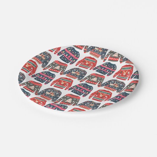 Ugly KerstSweaters Pattern Papieren Bordje (Gekanteld)