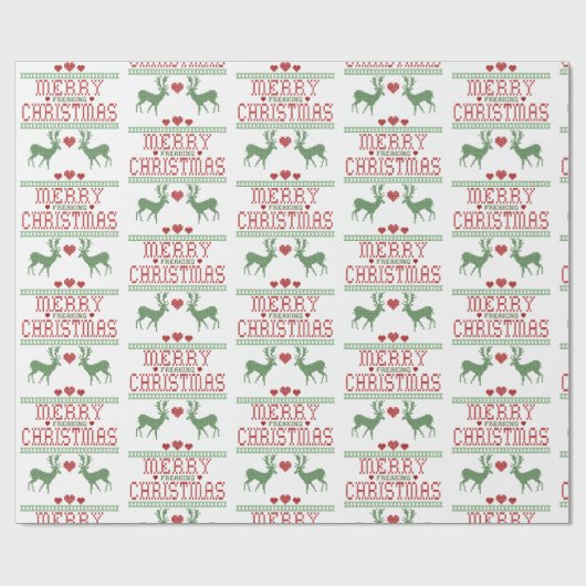 Ugly kersttrui cadeaupapier (Vlak)