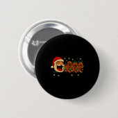 Ugly Knit Santa Chasing Gingerbread Funny Holiday Ronde Button 5,7 Cm (Voorkant /achterkant)