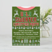 Ugly Knit Sweater Kerstfeest Rood & Groen Kaart (Staand voorkant)