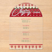 Ugly Knitted Hygge Angel Hart Kerstmenu Acryl Uitnodigingen (Voorkant)