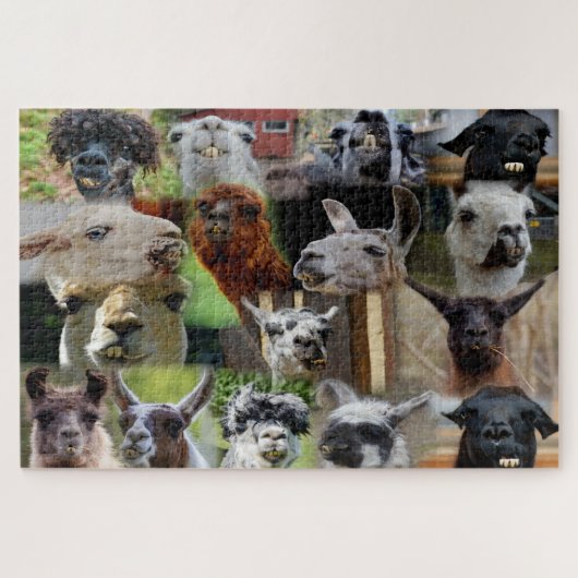Ugly Llama Foto Collage 16 Afbeeldingen Jigzaag Pu Legpuzzel (Horizontaal)