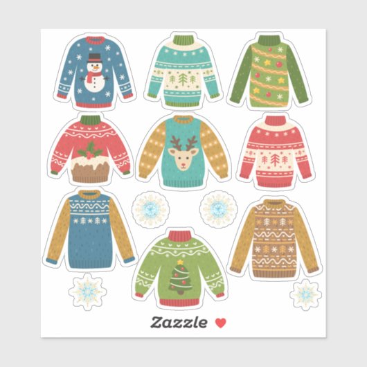 Ugly, maar lomp lomp met kerstaziers 3 sticker (Vel)