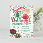 Ugly Mask Christmas Party Kaart (Staand voorkant)