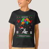 Ugly Merry Christmas Santa Hat Tree Astronaut Hold T-shirt (Voorkant)