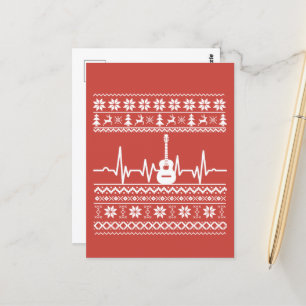 Ugly Merry Christmas sweater akoestische gitaar Briefkaart