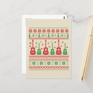 Ugly Merry Christmas sweater akoestische gitaar Briefkaart