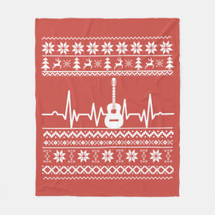 Ugly Merry Christmas sweater akoestische gitaar Fleece Deken