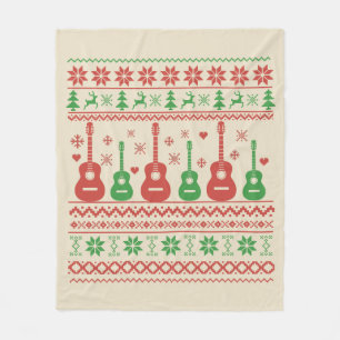 Ugly Merry Christmas sweater akoestische gitaar Fleece Deken