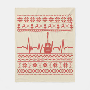 Ugly Merry Christmas sweater akoestische gitaar Fleece Deken