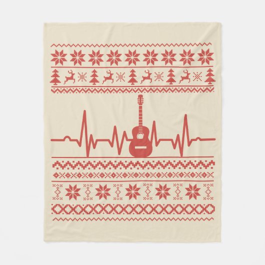 Ugly Merry Christmas sweater akoestische gitaar Fleece Deken (Voorkant)