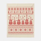 Ugly Merry Christmas sweater akoestische gitaar Fleece Deken (Voorkant)