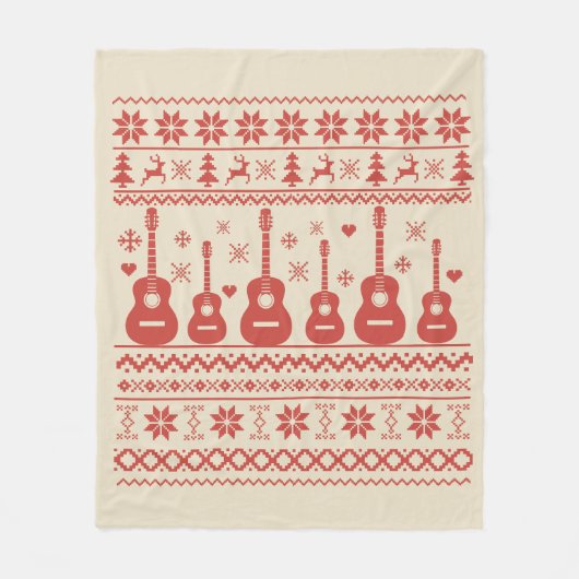 Ugly Merry Christmas sweater akoestische gitaar Fleece Deken (Voorkant)