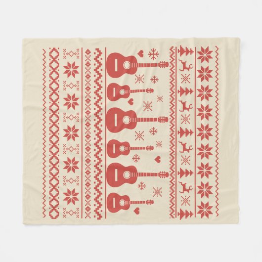 Ugly Merry Christmas sweater akoestische gitaar Fleece Deken (Voorkant (Horizontaal))