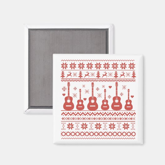 Ugly Merry Christmas sweater akoestische gitaar Magneet (Voorkant / Achterkant)
