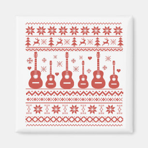 Ugly Merry Christmas sweater akoestische gitaar Magneet