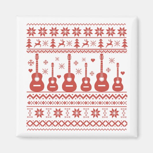 Ugly Merry Christmas sweater akoestische gitaar Magneet (Voorkant)