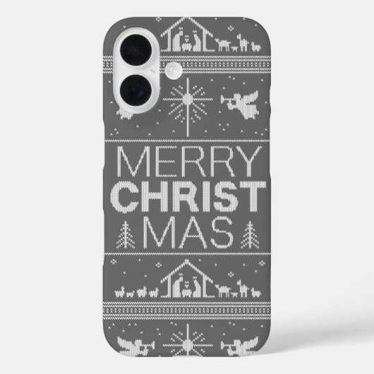 Ugly Merry CHRISTmas Sweater Christ Christelijk Case-Mate iPhone Case (Achterkant)