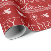 Ugly Merry CHRISTmas Sweater Christelijke Nativite Cadeaupapier (Rol Hoek)
