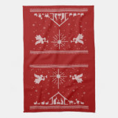 Ugly Merry Christmas Sweater Geboorte Christelijk Theedoek (Verticaal)