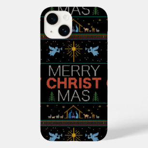 Ugly Merry CHRISTmas Sweater Religious Colorful Ca Case-Mate iPhone 14 Hoesje
