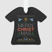 Ugly Merry CHRISTmas Sweater Religious Colorful Ornament (achterkant)