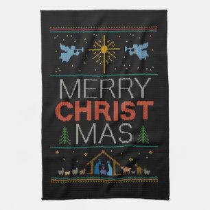 Ugly Merry CHRISTmas Trui Christelijk Kleurrijk Theedoek