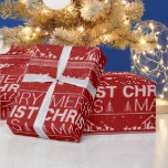 Ugly Merry Christmas Trui Christelijk Rood Wit Cadeaupapier<br><div class="desc">BTW - Dit is de versie met de perfecte naad. Maak een mode statement in inpakpapier met onze versie van 'The Ugly Christmas Sweater' meets Christianity. De ontvanger van het cadeau zal waarschijnlijk controleren of het echt gebreid is. Wij zeggen voortdurend "Vrolijk kerstfeest", maar wij vergeten de oorsprong van de...</div>