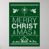 Ugly Merry Green Sweater Religieus Fun Poster (Voorkant)
