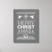 Ugly Merry KerstSweater Religieus Christelijk Canvas Afdruk (Voorkant)