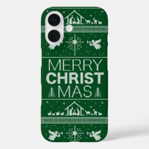 Ugly Merry KerstSweater Religieus Christelijk iPhone 16 Hoesje