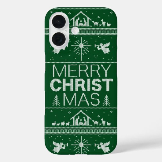 Ugly Merry KerstSweater Religieus Christelijk Case-Mate iPhone Case (Achterkant)