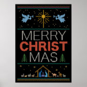 Ugly Merry KerstSweater Religieus Christelijk Poster (Voorkant)