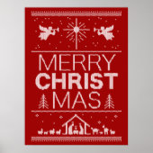 Ugly Merry KerstSweater Religieus Christelijk Poster (Voorkant)