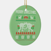 Ugly Merry kerstwarling Wrestler Santa Xmas Keramisch Ornament (Rechts)