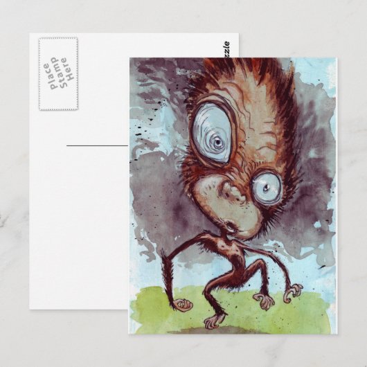 Ugly Monkey Wild Briefkaart (Voorkant / Achterkant)