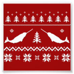 Ugly Narwhal-kerstSweater Foto Afdruk