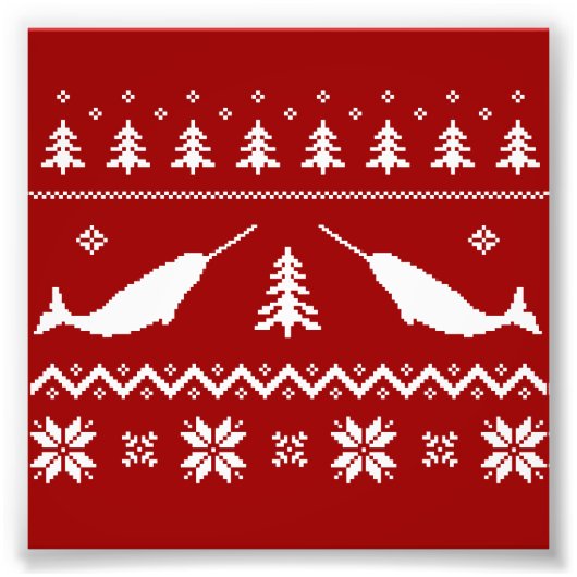 Ugly Narwhal-kerstSweater Foto Afdruk (Voorkant)