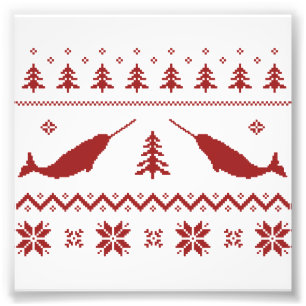 Ugly Narwhal-kerstSweater Foto Afdruk
