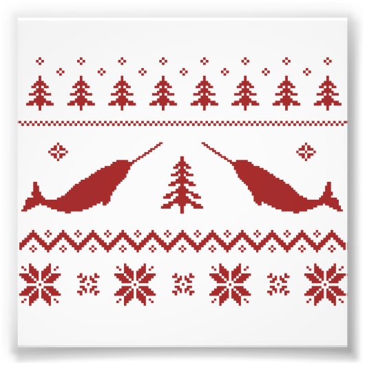 Ugly Narwhal-kerstSweater Foto Afdruk (Voorkant)