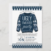 Ugly Navy Blue KerstSweater Holiday Party Kaart (Voorkant)