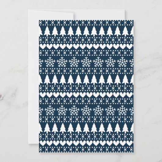 Ugly Navy Blue KerstSweater Holiday Party Kaart (Achterkant)