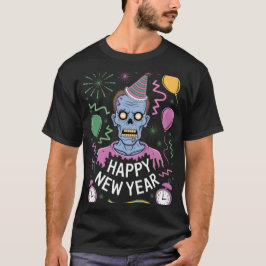 Ugly New Year Zombie Party Disaster T-shirt
