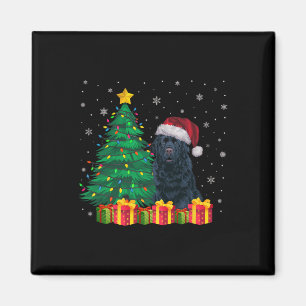 Ugly Newfoundland Santa Hat Christmas Lights Dog L Magneet