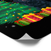 Ugly Newfoundland Santa Hat Christmas Lights Dog L Poster (Hoek)