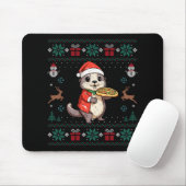 Ugly Otter Lover Santa Hat Xmas Light Otter Christ Muismat (Met muis)